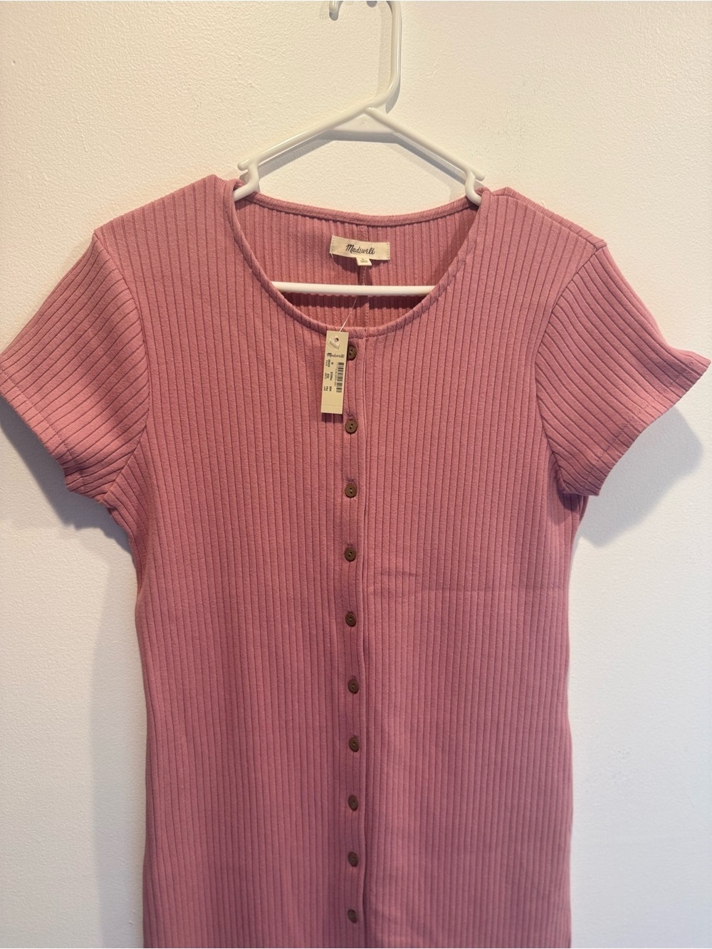 Madewell Ribbed Button-Front Mini Dress - Picture 3 of 6